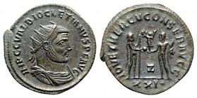 Diocletian AD 284-305. 2nd officina, AD 284. Antioch. Antoninianus Æ silvered