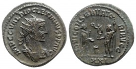Diocletian AD 284-305. Struck AD 284. Antioch. 3rd officina. Antoninianus Billon