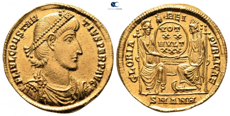 Constantius II AD 337-361. Antioch
Solidus AV

20mm., 4,46g.

FL IVL CONSTA...
