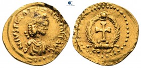 Justa Grata Honoria, Augusta circa AD 550-600. Pseudo-Imperial issue of uncertain germanic tribe . Constantinople. Tremissis AV
