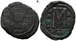 Justinian I AD 527-565. Constantinople. 3rd officina. Follis or 40 Nummia Æ