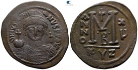 Justinian I AD 527-565. Dated RY 15=AD 541/2. Cyzicus. 2nd officina. Follis Æ