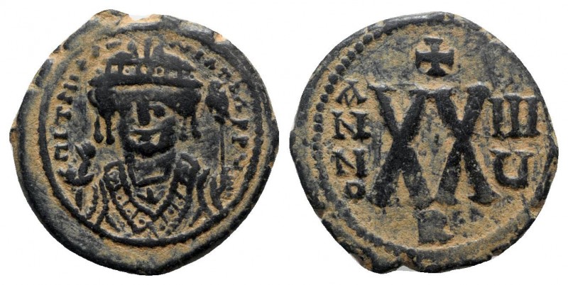 Maurice Tiberius AD 582-602. Theoupolis (Antioch)
Half follis Æ

23mm., 5,61g...