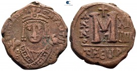 Maurice Tiberius AD 582-602. Dated RY 18=AD 599/600. Theoupolis (Antioch). 3rd officina. Follis Æ