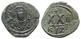 Phocas AD 602-610. Dated RY 2=AD 603/4. Cyzicus. 2nd officina. Half follis Æ
