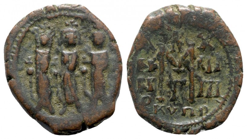 Heraclius & H.Constantine & Martina AD 610-641. Struck 628-629 (year 19). Cyprus...