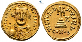 Constans II. AD 641-668. Dated IY 7=AD 648/9. Constantinople. 4th officina. Solidus AV