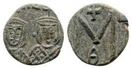 Michael II with Theophilus AD 820-829. Syracuse. Follis Æ