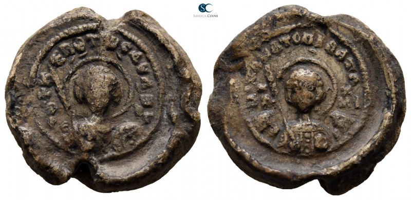 Iconographic Seals with circular invocations circa AD 1000-1200. Michael, Spatha...