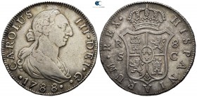 Spain. Sevilla. Carlos III AD 1759-1808. 1788. 8 Reales AR