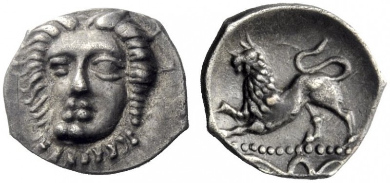 Greek Coins   Phistelia  Obol circa 325-275, AR 0.63 g. Female head facing. Rev....