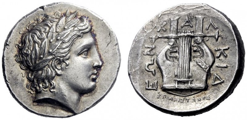 Greek Coins   The Chalcidian League, Olynthus  Tetradrachm circa 350, AR 14.47 g...