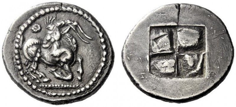 Greek Coins   Mygdonians or Krestonians  Stater circa 485-480, AR 8.88 g. Goat k...