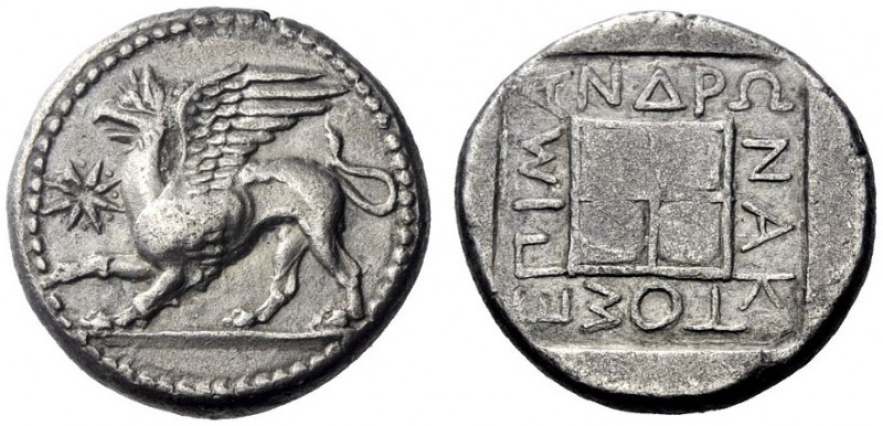 Greek Coins   Thrace, Abdera  Tetradrachm 473-448, AR 14.57 g. Griffin crouching...