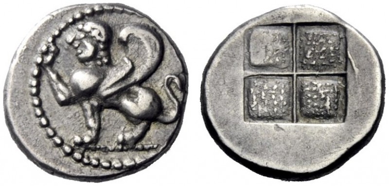 Greek Coins   Islands off Thrace, Samothrace  Hemidrachm. Circa 500-475, AR 1.94...