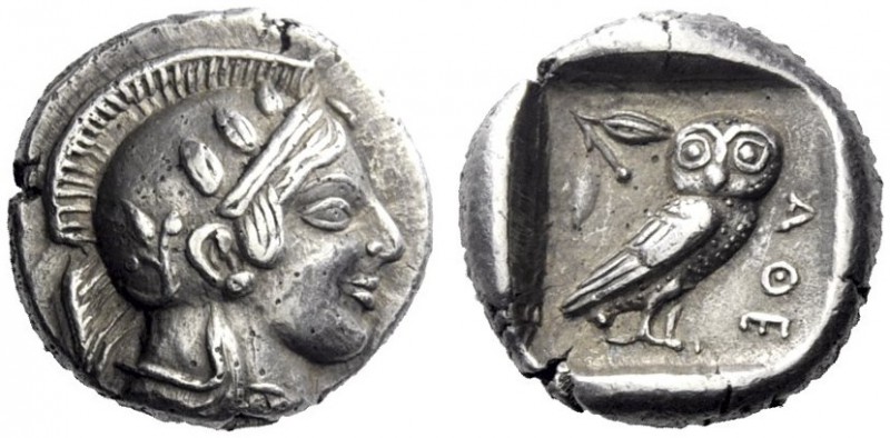 Greek Coins   Attica, Athens  Drachm circa 468-460, AR 4.29 g. Head of Athena r....