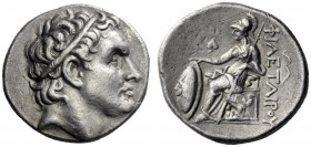 Greek Coins   Kings of Pergamum, Philetairus 284 – 263  Tetradrachm 282-263, AR 16.76 g. Diademed head of Seleucus I r. Rev. ΦIΛETAIΡOΥ Athena seated ...