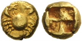 Greek Coins   Ionia, Uncertain mint  Hecte second half of the 6th century BC, EL 2.580 g. Crab seen from above. Rev. Quadripartite incuse square. M&M ...