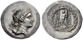 Greek Coins   Magnesia ad Meandrum   Tetradrachm circa 160-150, AR 16.81 g. Diademed and draped bust of Artemis r. Rev. MAΓNHTΩN / ΠAΥΣANIAΣ / ΠAΥΣANI...