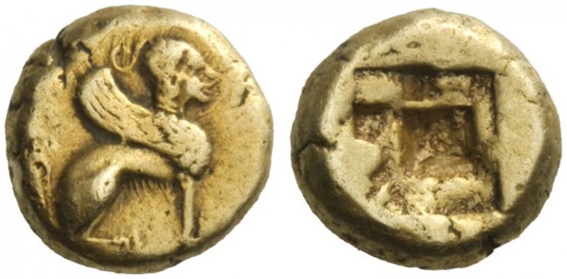 Greek Coins   Islands of Ionia, Chios  Hecte circa 550-525, El 2.28 g. Sphinx se...
