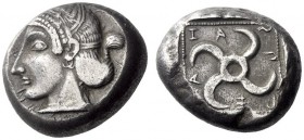 Greek Coins   Dynasts of Lycia, Sppñtaza circa 450 -430/420  Stater, Phellus (?) circa 450-430/420, AR 9.73 g. Diademed female head l. (Aphrodite). Re...