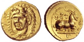 Greek Coins   Cyprus, Kings of Salamis   Euagoras  circa 411-374.  1/4 stater, Salamis circa 411-374, AV 2.01 g. u-va-ko-ro in Cypriot characters Yout...