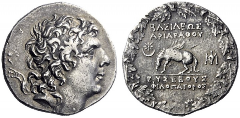 Greek Coins   Ariarathes IX, 101 – 87  Tetradrachm, year 213 (85/84 BC), AR 16.4...
