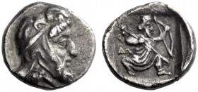 Greek Coins   The Persian Empire  Hemidrachm, uncertain mint in Western Asia Minor IV century BC, AR 1.95 g. Head of satrap r., wearing kyribasia. Rev...