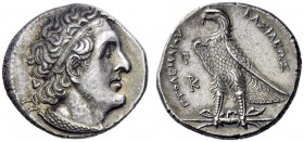 Greek Coins   Ptolemaic kings of Egypt, Ptolemy I, 305 – 284  Tetradrachm, Alexandria circa 300-285, AR 14.22 g. Diademed head r., wearing aegis aroun...