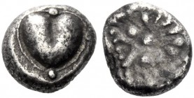 Greek Coins   Cyrene  Hemidrachm circa 495-475, AR 2.05 g. Silphium fruit. Rev. Floral pattern. BMC 23.  Extremely rare. Light tone and good very fine...