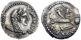 Greek Coins   Mauretania, Juba II 25 BC – 23 AD  Denarius, Caesarea 17/18 AD, AR 2.88 g. REX IVBA Head of Juba II in the guise of Heracles, wearing li...