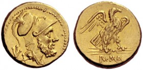 Roman Republican Coins  60 asses circa 211-207, AV 3.36 g. Bearded and draped bust of Mars r., wearing crested Corinthian helmet; behind, mark of valu...