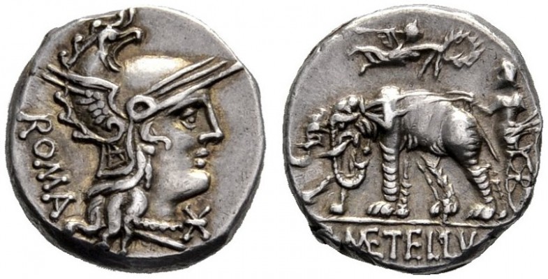 Roman Republican Coins   C. Caecilius Metellus Caprarius.  Denarius 125, AR 3.90...