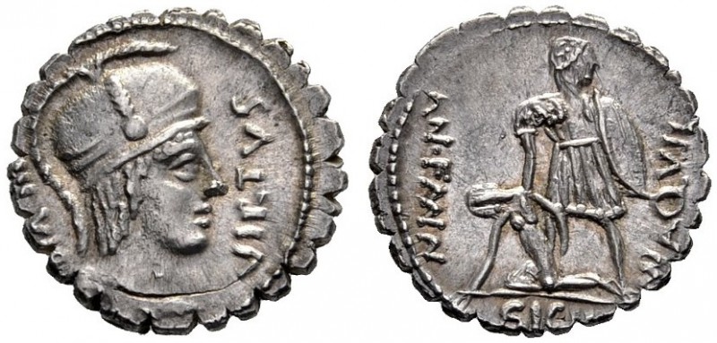Roman Republican Coins   Mn. Aquillius Mn.f. Mn. n.  Denarius serratus 71, AR 3....