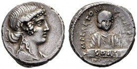 Roman Republican Coins   M. Plaetorius M.f. Cestianus. Denarius 69, AR 3.97 g. Draped female bust r.; behind, unidentified symbol. Rev. M PLAETORI CES...