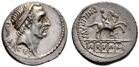 Roman Republican Coins   L. Marcius Philippus.  Denarius 56, AR 3.75g. Diademed head of Ancus Marcius r.; behind, lituus and below, ANCVS. Rev. PHILIP...