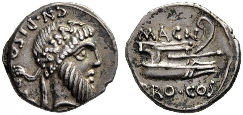 Roman Republican Coins   Cn. Pompeius Magnus and Cn. Calpurnius Piso. Denarius, ...