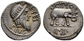 Roman Republican Coins   Q. Caecilius Metellus Pius Scipio. Denarius, Africa 47-46, AR 3.89 g. Q·METEL Laureate head of Jupiter r.; below, PIVS. Rev. ...