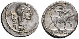 Roman Republican Coins   L. Valerius Acisculus. Denarius 45, AR 3.82 g. ACISCVLVS Head of Apollo r., hair tied with band; above, star and behind, acis...