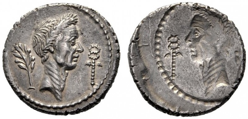 Roman Republican Coins   L. Livineius Regulus. Brockage denarius 42, AR 3.80 g. ...
