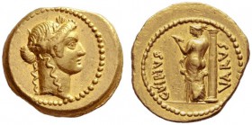Roman Republican Coins   C. Vibius Varus. Aureus 42, AV 8.13 g. Laureate head of Apollo r. Rev. C·VIBIVS – VARVS Venus standing l., looking at herself...