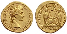 The Roman Empire   Octavian as Augustus, 27 BC – 14 AD  Aureus, Lugdunum 2 BC – 4 AD, AV 7.79 g. CAESAR AVGVSTVS – DIVI F PATER PATRIAE Laureate head ...