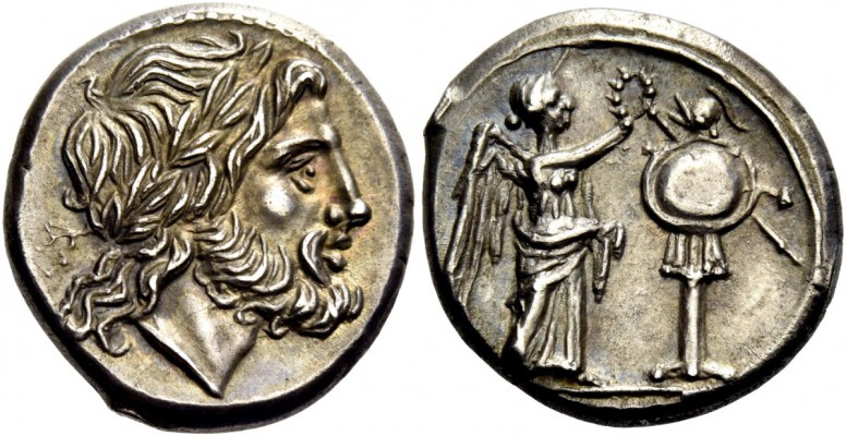 The Roman Republic 
 Victoriatus, Sicily (?) circa 211-208, AR 3.34 g. 
 Descr...