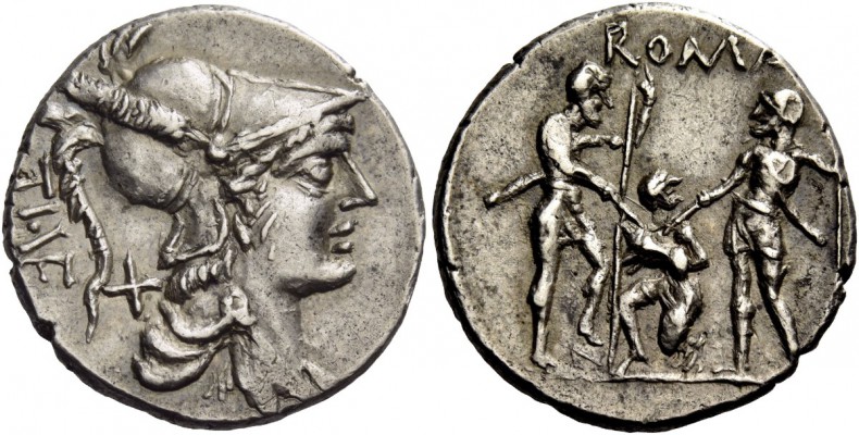 The Roman Republic 
 T. Veturius. Denarius, Roma 137, AR 4.27g. 
 Description:...