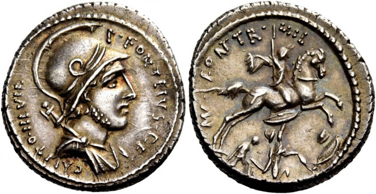The Roman Republic 
 P. Fonteius P.f. Capito. Denarius, Roma 55, AR 3.96 g. 
 ...
