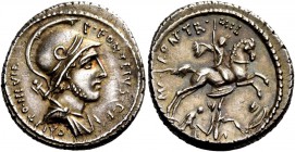 The Roman Republic 
 P. Fonteius P.f. Capito. Denarius, Roma 55, AR 3.96 g. 
 Description: P·FONTEIVS·P·F – CAPITO·III·VIR Helmeted and draped bust ...