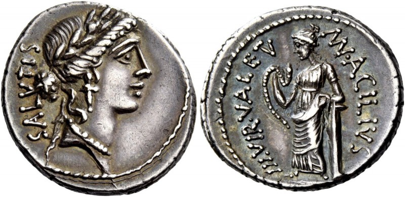 The Roman Republic 
 Mn. Acilius Glabrio. Denarius, Roma 49, AR 4.03 g. 
 Desc...