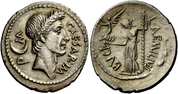 The Roman Republic 
 C. Iulius Caesar and L. Aemilius Buca. Denarius, Roma 44, ...