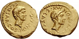 The Roman Republic 
 Octavianus. Aureus, Gallia Transalpina and Cisalpina43, AV 7.85g. 
 Description: C·CAESAR·COS·PONT·AVG Bare and bearded head of...