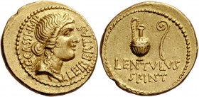 The Roman Republic 
 C. Cassius Longinus with Lentulus Spinther. Aureus, mint moving with Cassius (probably Smyrna) 43-42, AV 8.13 g. 
 Description:...